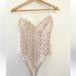 H&M Lace Floral Bodysuit size Large